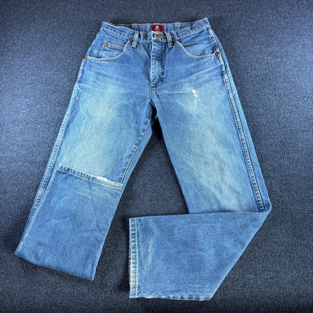 Wrangler 31MWZPW Cowboy Cut Jeans Mens 29x32 Blue Denim Regular Fit Straight Leg